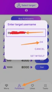 Enter Target Username